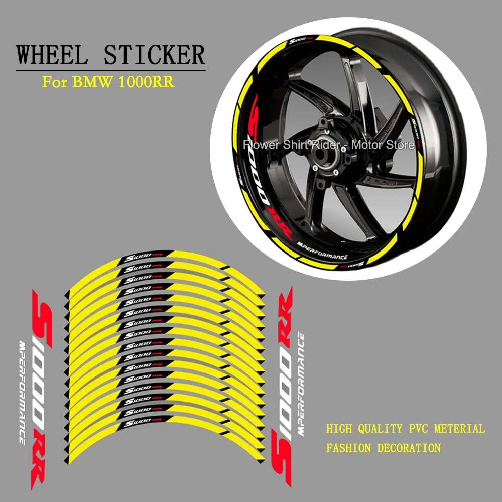 For Bmw S1000RR s1000rr Motorcycle Wheel Sticker Waterproof Hub Decal Rim Stripe Tape