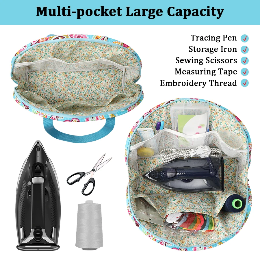 Large Iron Organizer Capacity Sewing Tools Bag Portable Travel Thread Yarn Tote Home Organizer Bags Sewing Iron Storage Bag