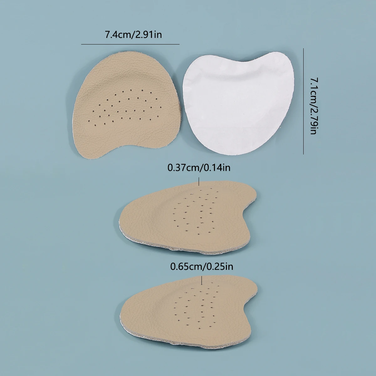 1 Pairs High Heel Toe Pads Shoes Tongue Patch Reusable Pads for Foot Heel Inserts Cushion Half Size Pad Non-Slip
