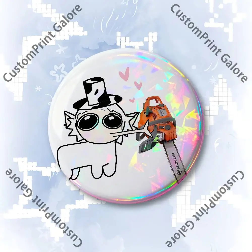 S-Slendytubbies Enamel Pin Tinplate Round Brooch - Cosplay Nijigen Otaku Culture Collectible