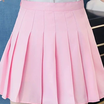 Kalevest Y2k Sweet Girl White Pleated Mini Skirts Women Korean Style High Waist School Short Pleated Kawaii Japanese Pink Skirt