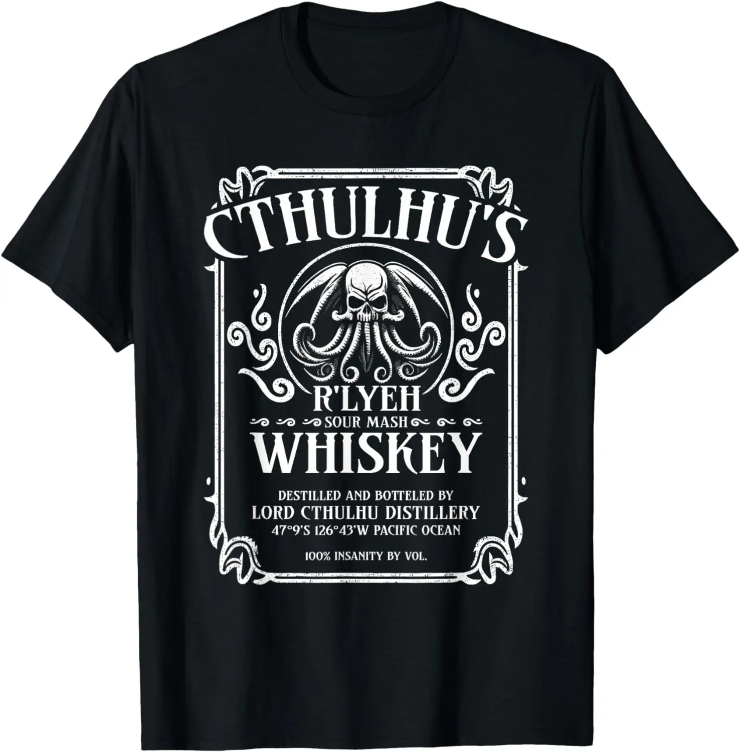 

Cthulhu надпись Whiskey, смешная футболка космического ужаса Cthulhu
