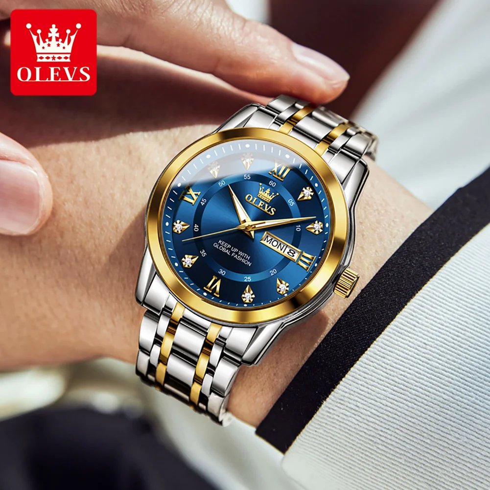 ساعة OLEVS 5513 للرجال أصلية من ماركة الموضة كوارت...