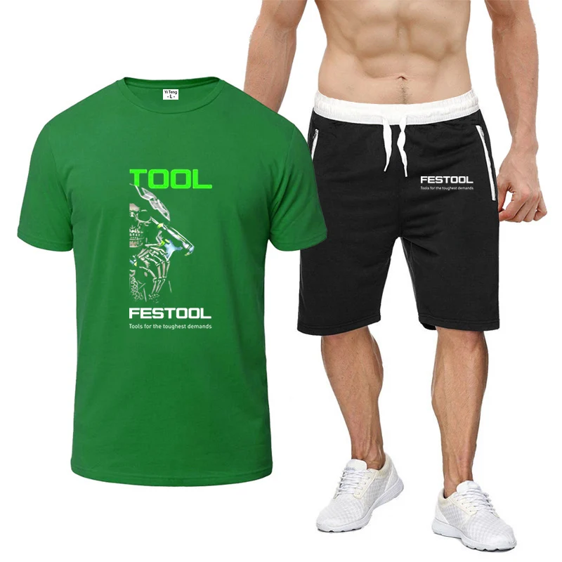 Festool 2023 printing Men Summer High quality Comfort New Eight Color Short Sleeved Suit Casual fashion T-shirt