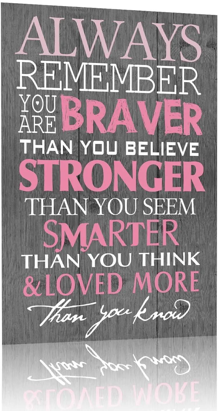 Всегда помните, что вы смелее, чем вы считаете, Настенный декор, Ретро винтажный жестяной знак 8X12 дюймов