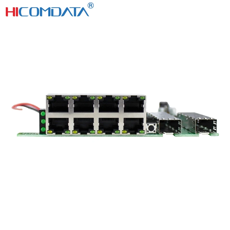 HICOMDATA 1000M POE 스위치 PCBA 모듈 10포트 IEEE802.3af/at 48V 30W POE 네트워크 스위치