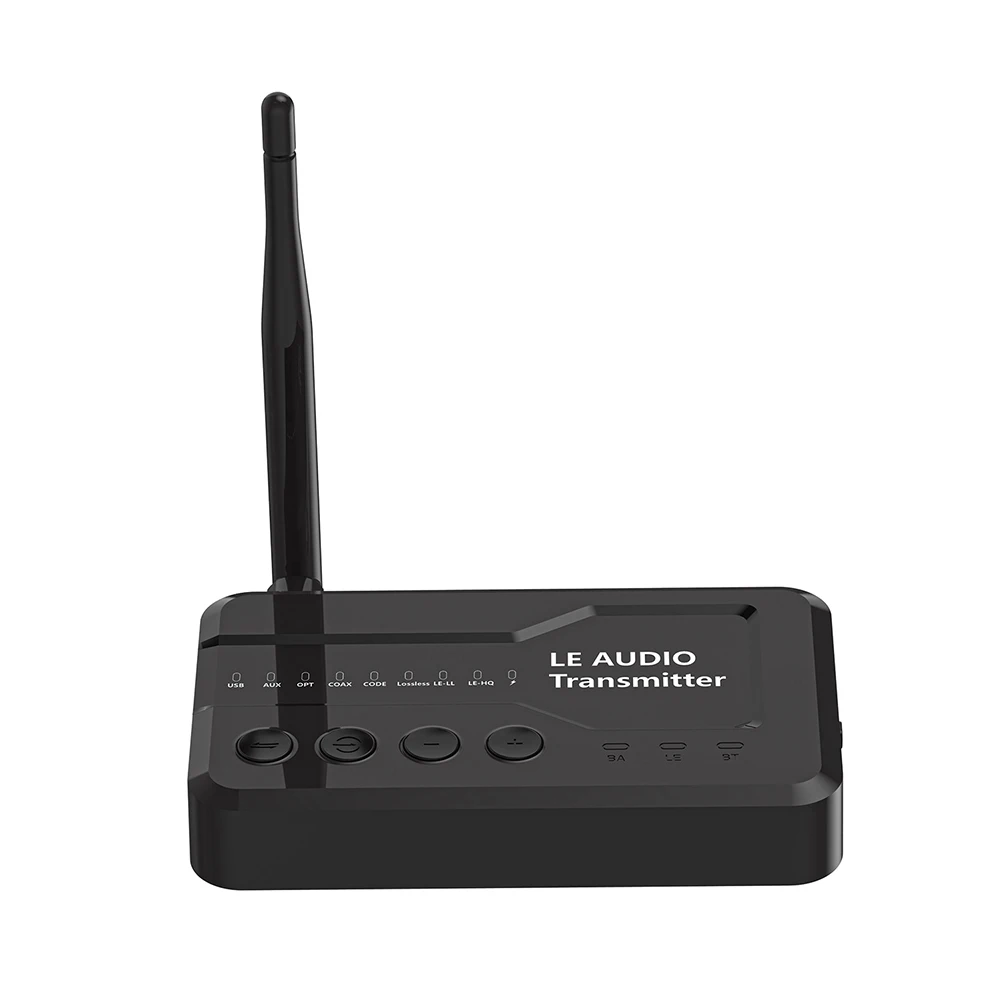 LE 오디오 송신기 USB/AUX/Opt/Coax 블루투스 호환 5.3 게임용 홈 스테레오 오디오 송신기 어댑터 음악 감상