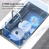 Stainless Steel Kitchen Sink Waterfall Multifunctional Vegetable  Dishwashing Basin Extra Large Single Slot With Knife Holder 3