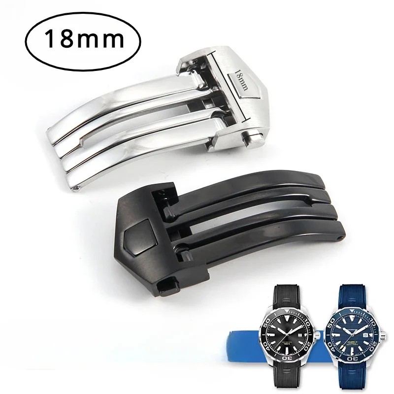 Orologi Accessori Per Tag Heuer Carrera Series Strap Man Watch Fibbia A Farfalla Fibbia Per Orologio In Acciaio Inossidabile 18Mm