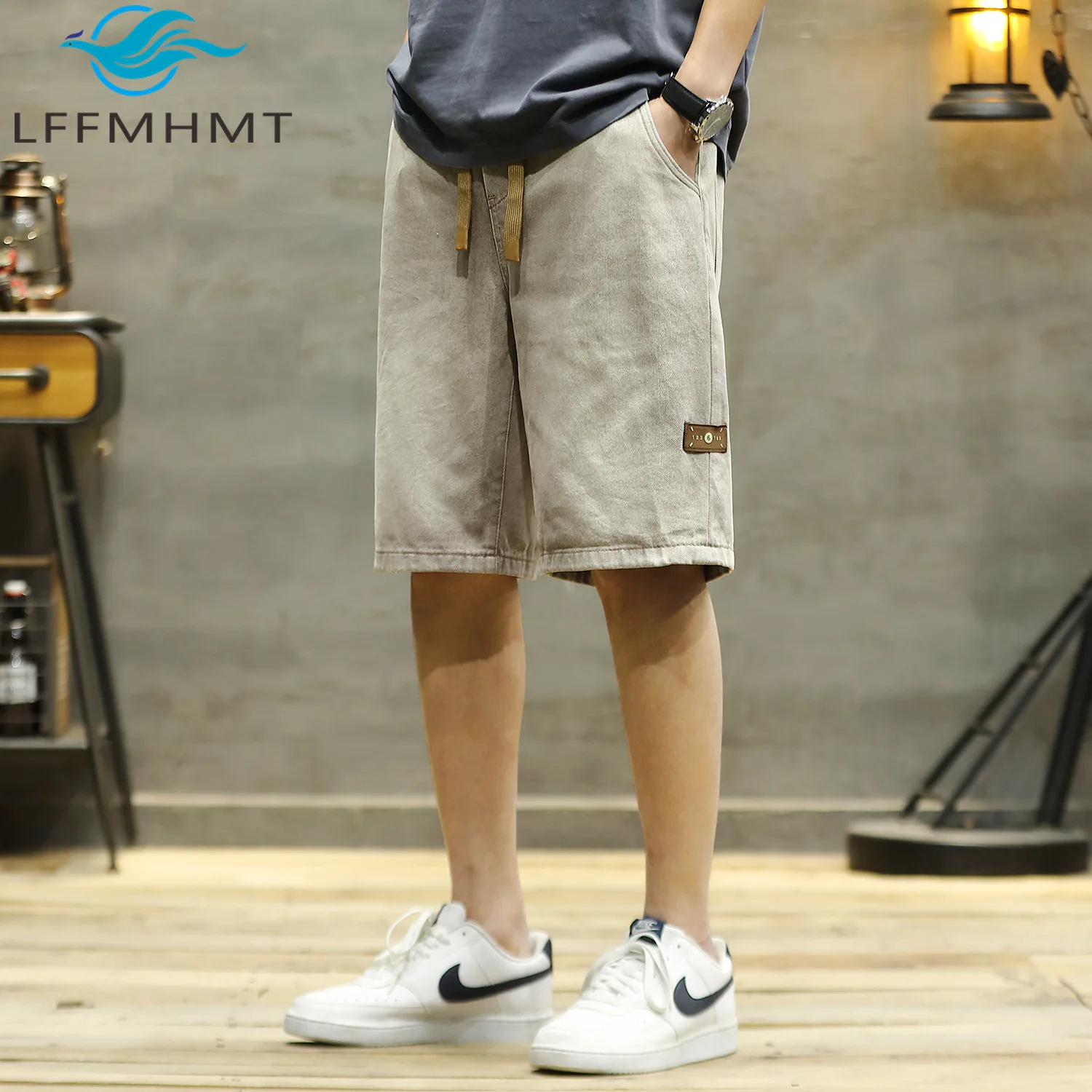 Good Quality Summer Fashion Men's Elastic Waist Soft Casual Denim Shorts Korea Style Dense Fabric Vintage Thin Half Length Pants