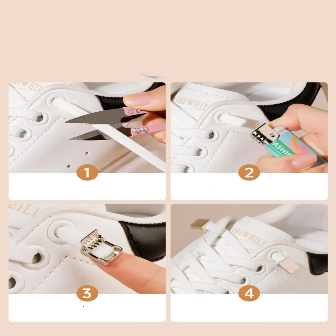 1/2/4 Pairs운동화용 타이 없는 신발끈 버클 ? 금속 게으른 신발 끈 잠금 장치, 간편한 슬립온 디자인, 재사용 가능한 신발끈 클립