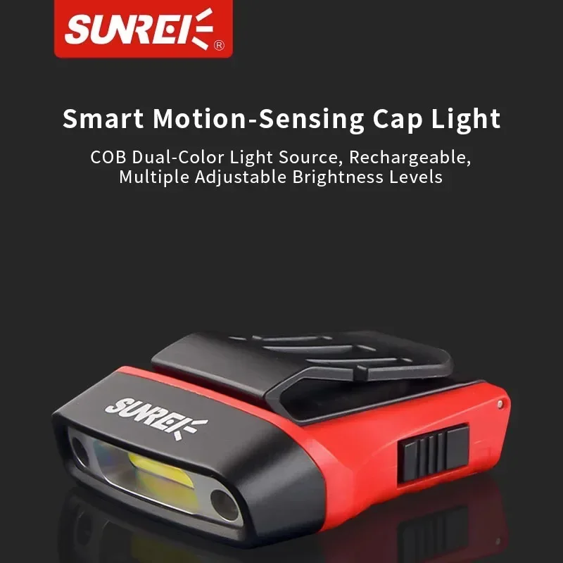 SUNREI Cap Clip Light Induction Light Super Bright Cap Clip Head Night Fishing Brim H100 120Pro 150 150Pro