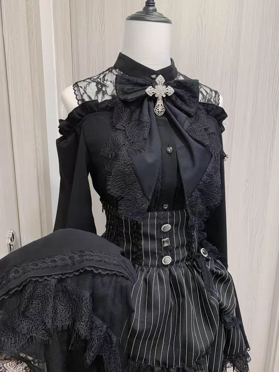 Elegante Kawaii-Lolita-Bluse mit langen Ärmeln – Jirai Kei japanisches süßes Hemd 2024, süße ästhetische Y2K-Oberteile für Frauen – Detail 23