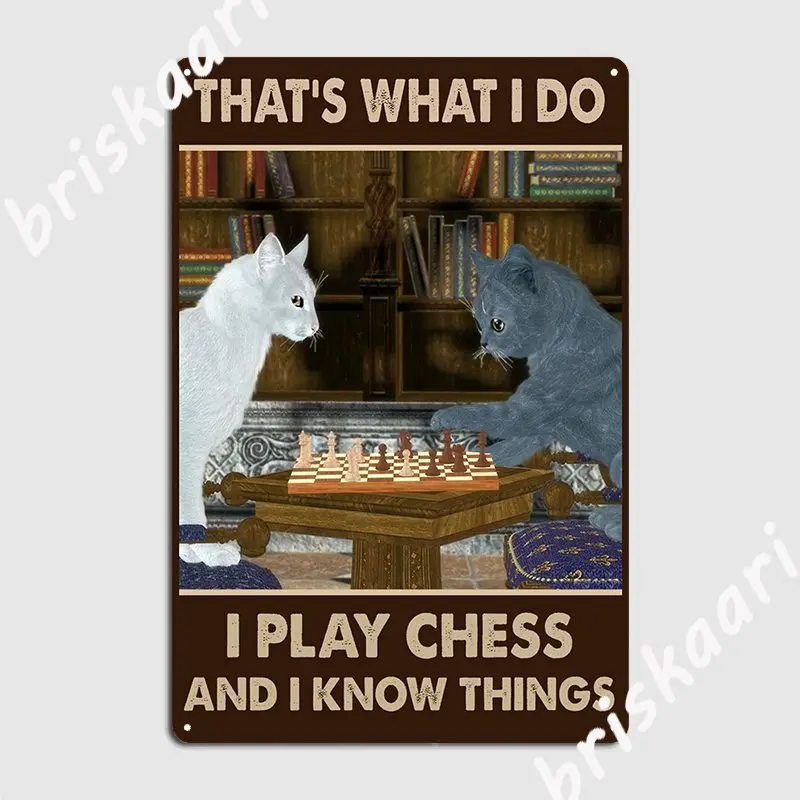 

Забавная кошка, вот что я делаю, я играю в шахматы и знакомы, металлический плакат, таблички, винтажные жестяные Плакаты для вечеринки