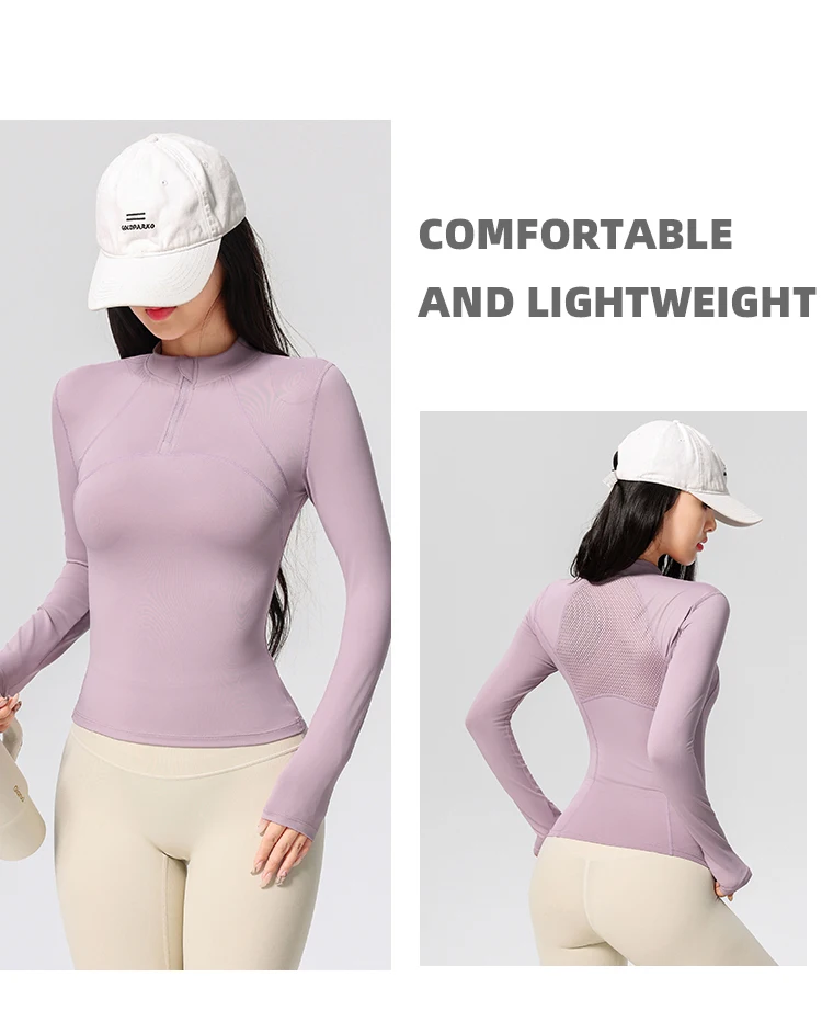 Women's Long Sleeve Yoga Training T-Shirt Horse Riding Sports Fitness Active Wear Top Comfortable Breathable Workout Shirt Sc043d49e03fd44e7ab2f4908cbd08c6d0