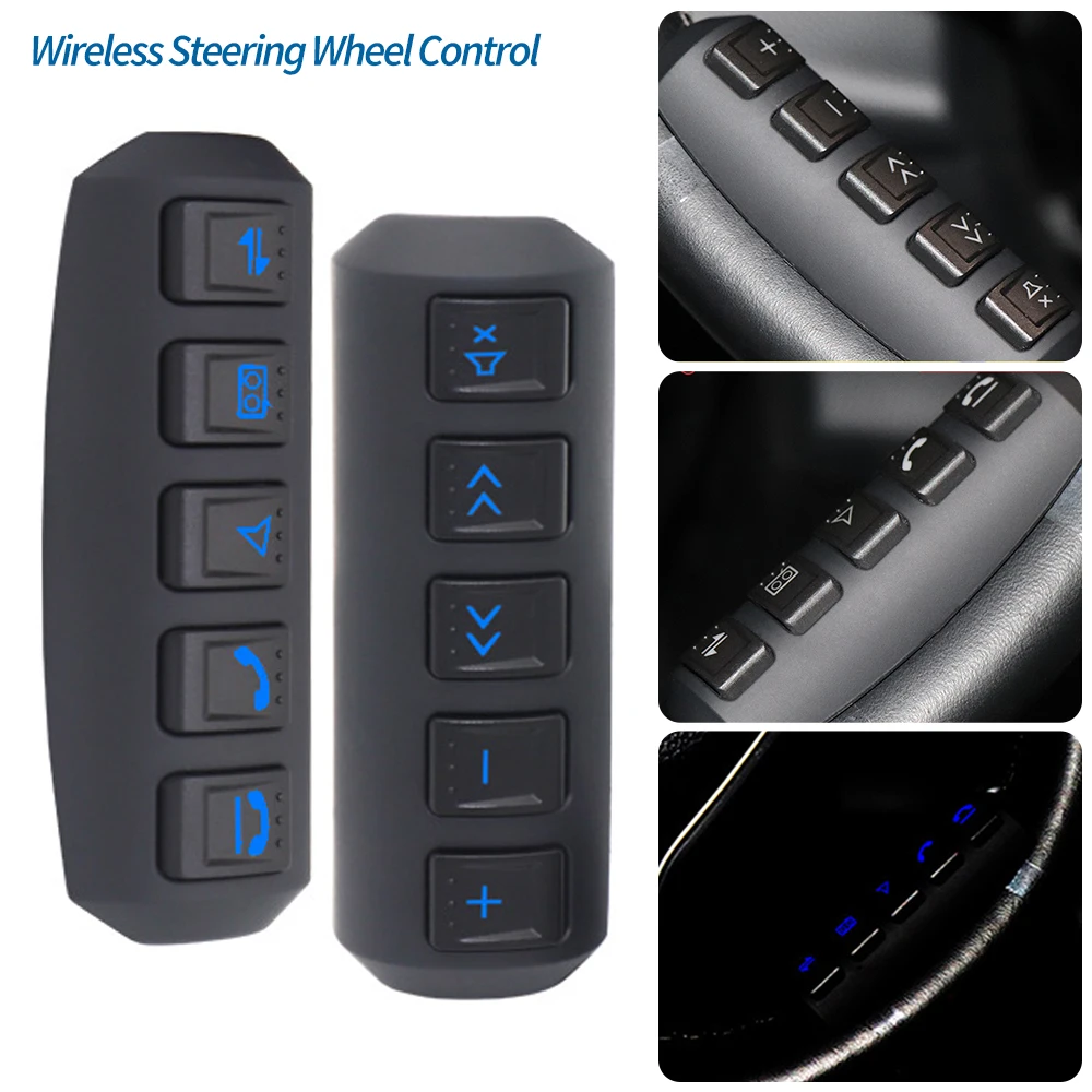 2Pcs Luminous Car Steering Wheel Remote Control Multi Function Wireless