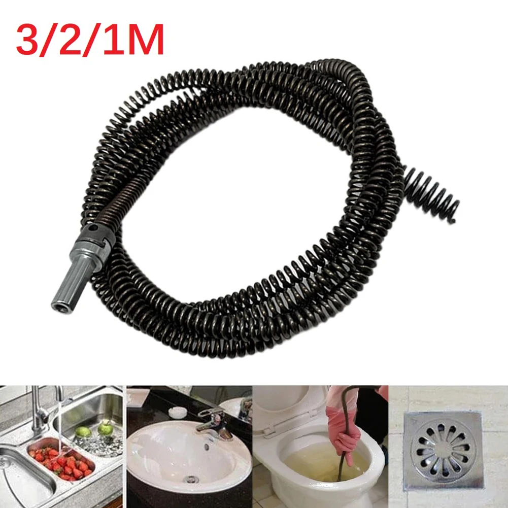 

3-1M Pipe Dredging Tool Spring Pipe Sewer Pipe Unblocker Bathroom Kitchen Drain Cleaner Sink Basin Pipeline Clogged Remover Tool