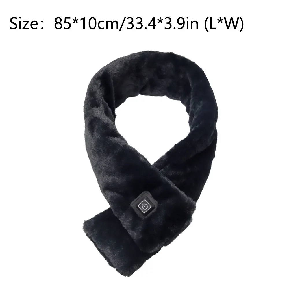 USB Charging Electric Heating Scarf 3 Gears Adjustable Temperature Scarf Heated Neck Protection Warmer For Cycling Winter Gifts