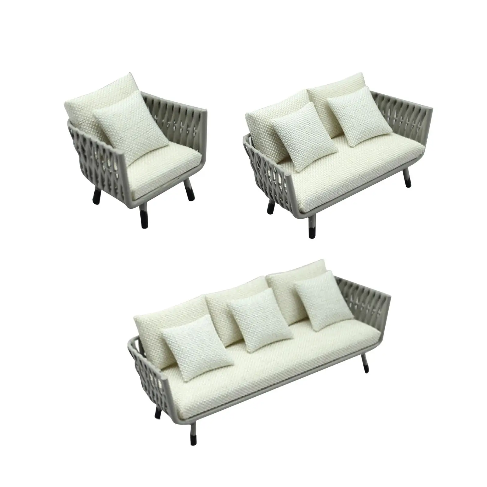 

1/12 Dollhouse Sofa Simulation Pretend Play Toy for Kids Toy Livingroom 1/12 1/15 Scale Doll House Micro Landscape Photo Props