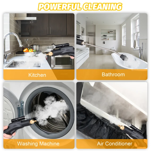 3000W Handheld Steam Cleaners 4L Capacity High Temperature Fast Heating 5 Bar High Pressure Steamer Cleaner with Voice Prompt 6