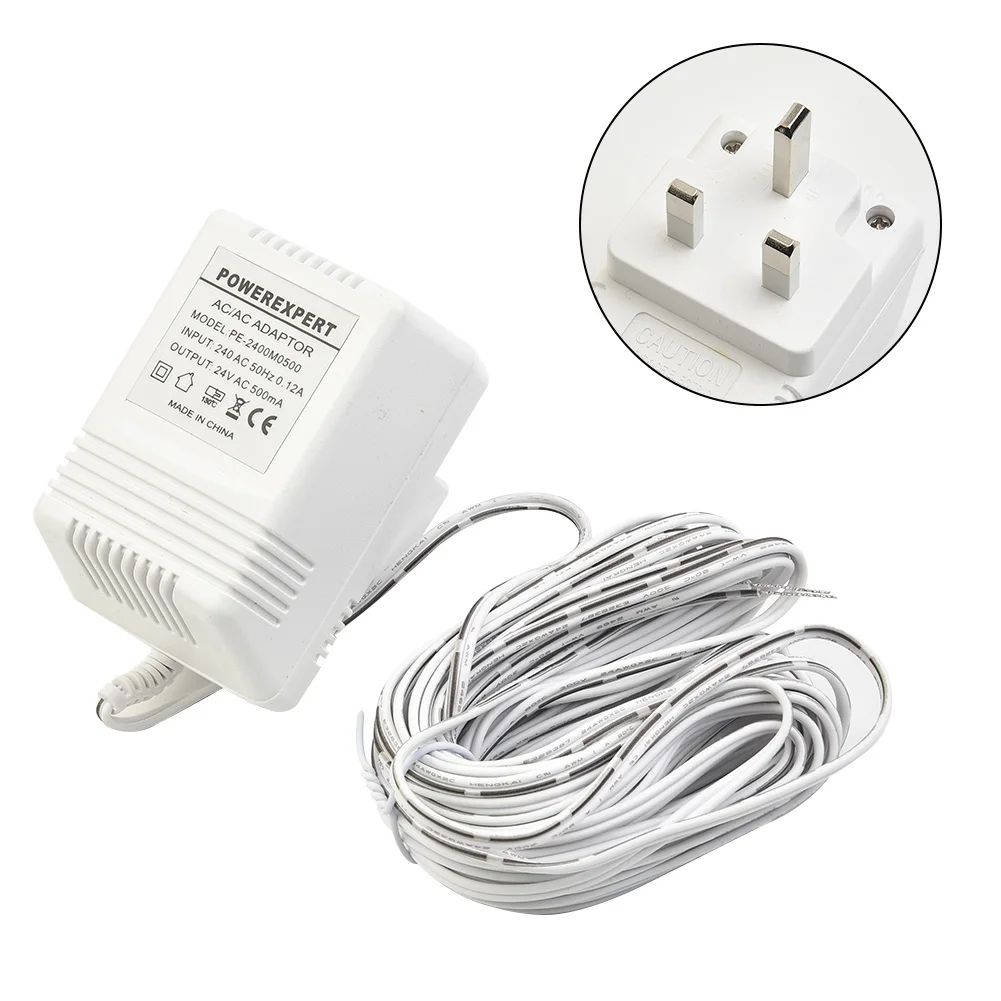 

24V 500mA Video Doorbell Transformer Cable Camera Power Supply Adapter Charger For IP Intercom Ring Wireless Battery Hardware