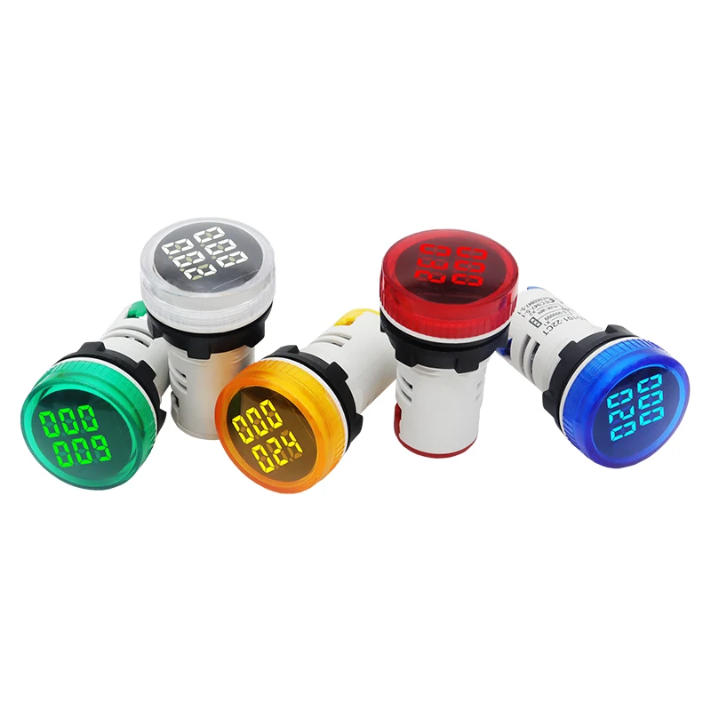 Mini LED Round Digital Counter Meter 22mm 6 Digital 0-999999 AC 220V-380V Electronic Signal Totalizer Panel Counter Meter 4