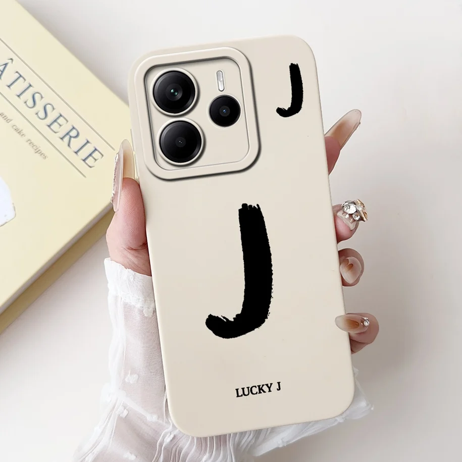Cute Letters Soft Silicone Phone Case - Global Cover for Xiaomi Redmi Note 14 2025