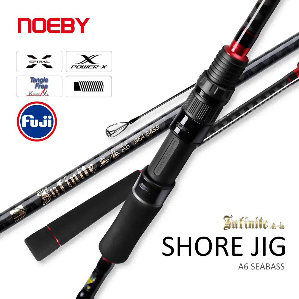 Noeby Sea Fishing Rod 2.49m 2.75m 2.9m M MH H Shore Casting Fuji Guide Carbon Fiber Lure Spinning Rods for Bass Fishing Tackle