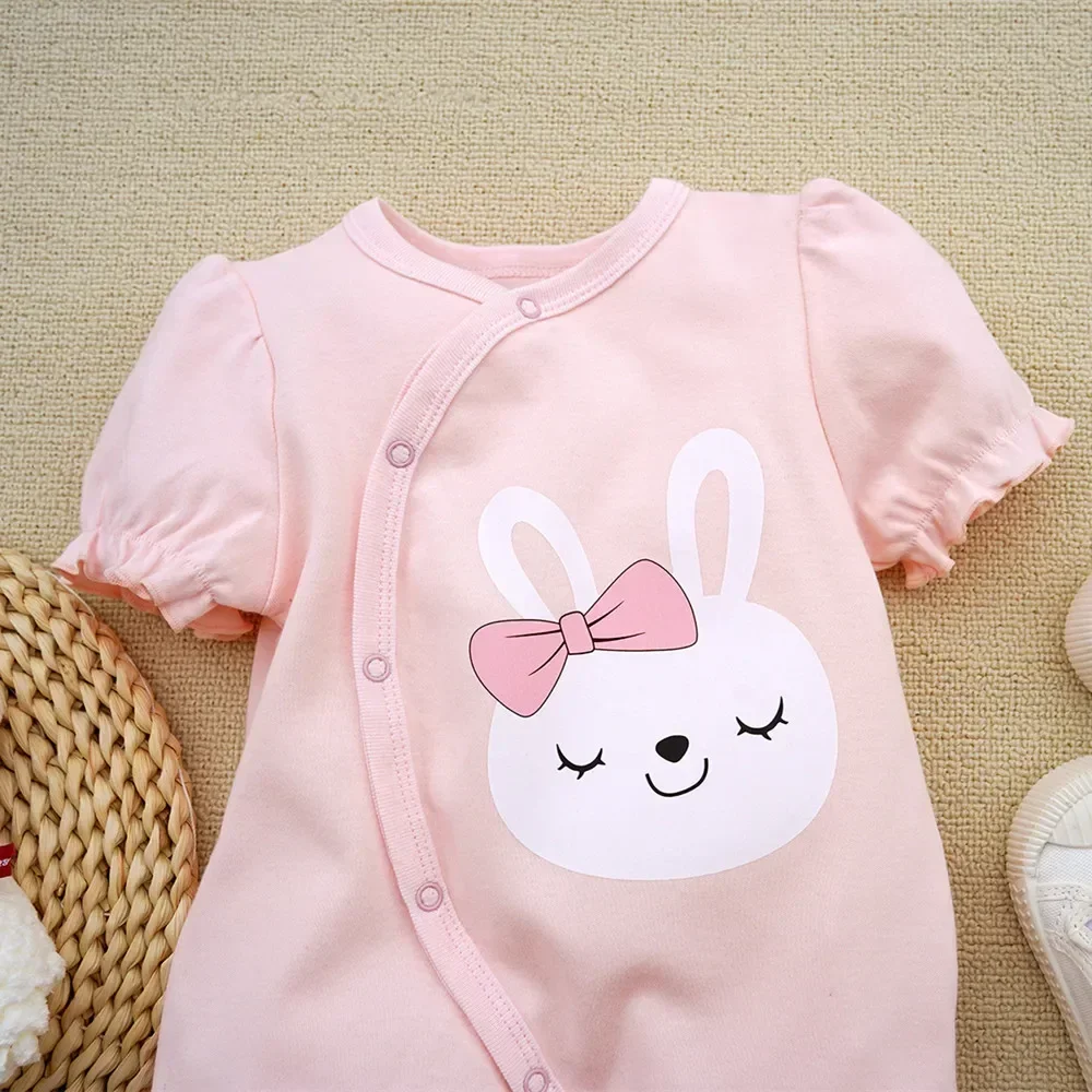 Baby Rompers Baby Jumpsuit Cotton Jumpsuit Baby Clothing Cotton Onesies Summer Baby girl clothes cute rabbit short sleeve cotton romper newborn Onesies For babies little girls clothing overalls