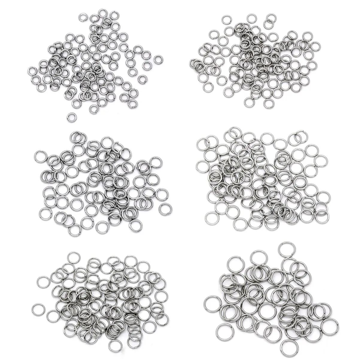 500 Stück Edelstahl geöffnete Bieger inge Befunde runde silberne Farbe 4/5/6/7/8mm Ring verbinder für Schmuck herstellung – Detail 1