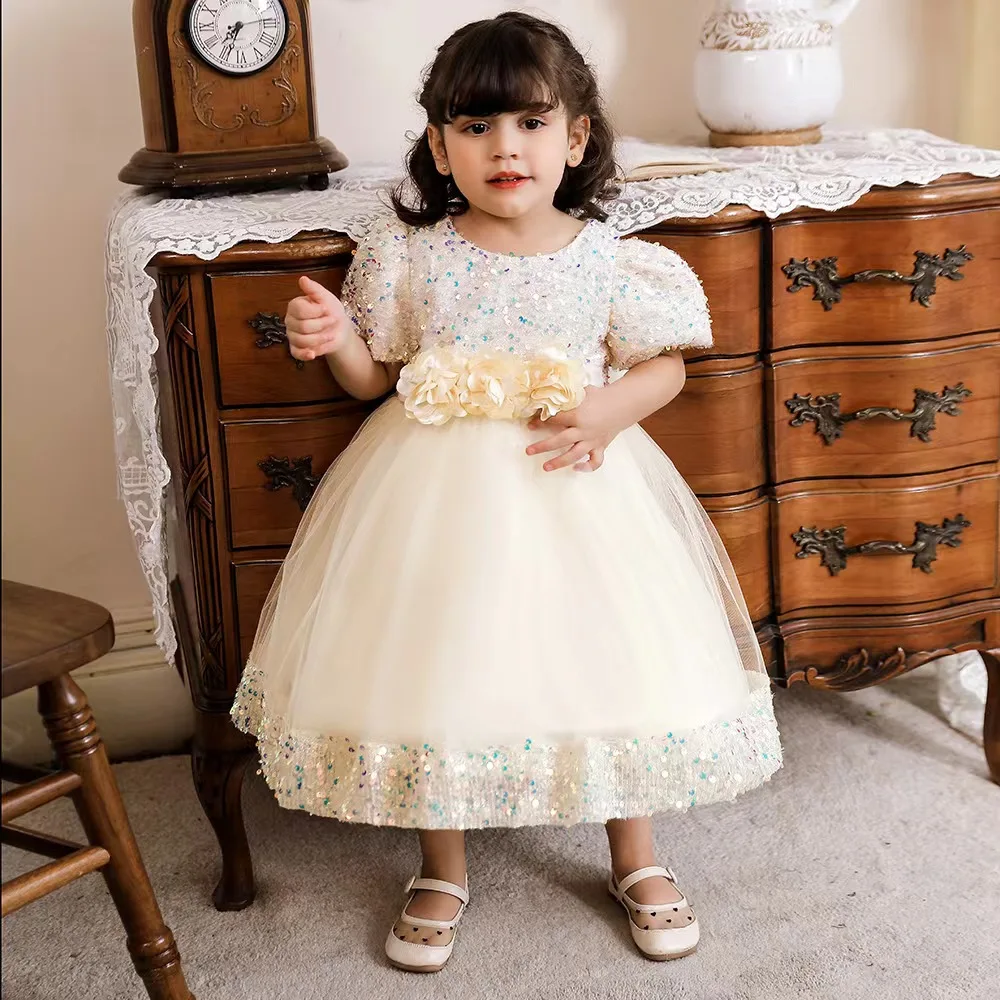 

2024 New Zhongda Children's Princess Style Fashionable and Fashionable Children's Bubble Sleeves Summer Skirt
