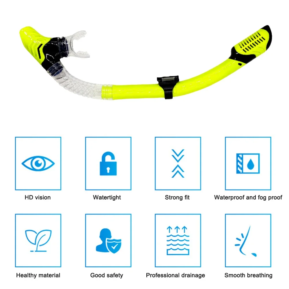 Diving Snorkel Silicone Full Dry Underwater Diving Air Breathing Tube Hose Gear Underwater Snorkeling Equipment