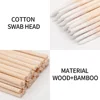 500pcs Disposable Wooden Cotton Swabs Eyebrow Eyeline Lips Makeup Aid Tools Ultra-fine Tip Head Nails Ear Cleaning Cotton Sticks 6