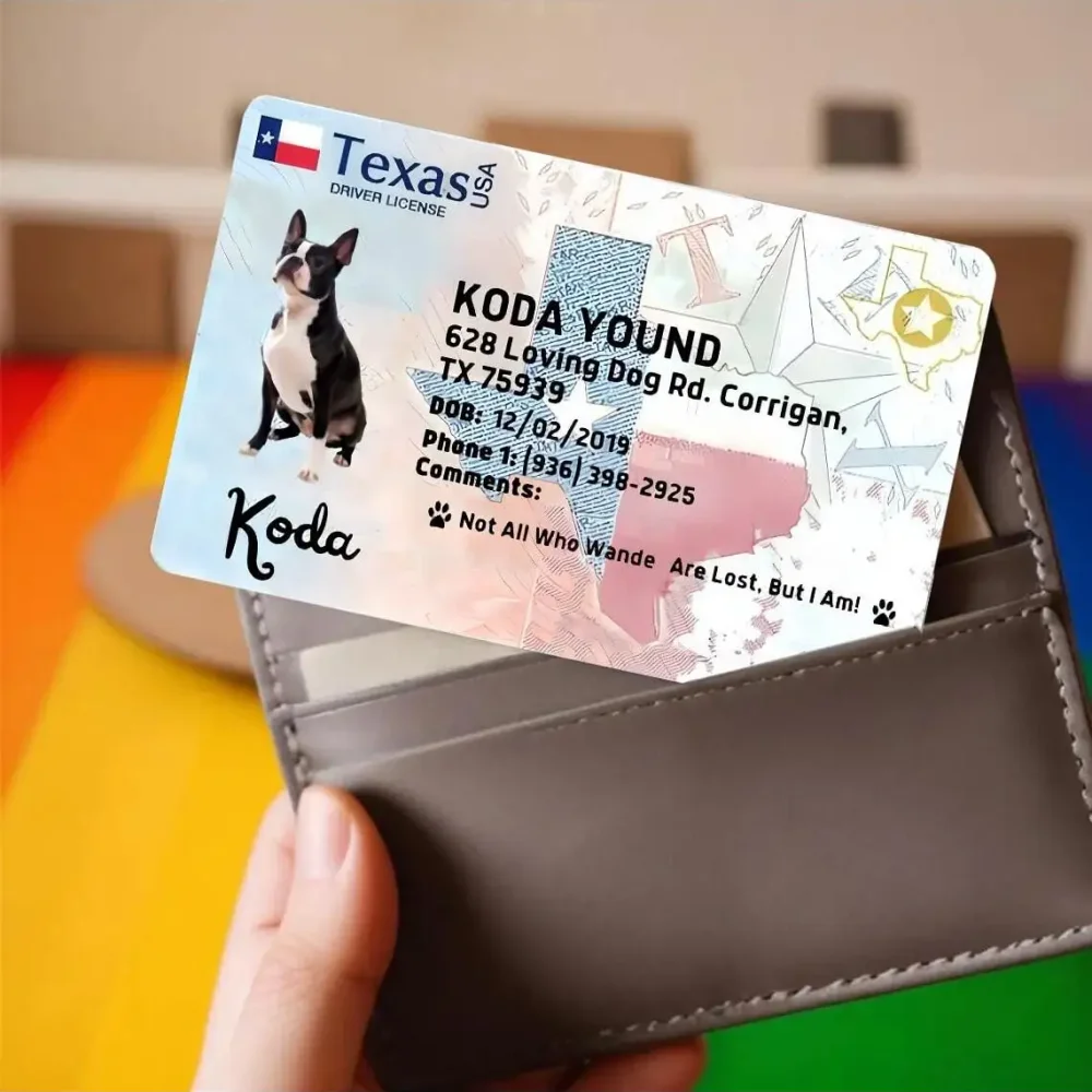 맞춤형 반려견 카드, 반려동물 카드, 개인 맞춤형 반려동물 ID 카드, 반려동물 생일 선물, 완벽한 지갑형 반려동물 카드, 반려동물 선물