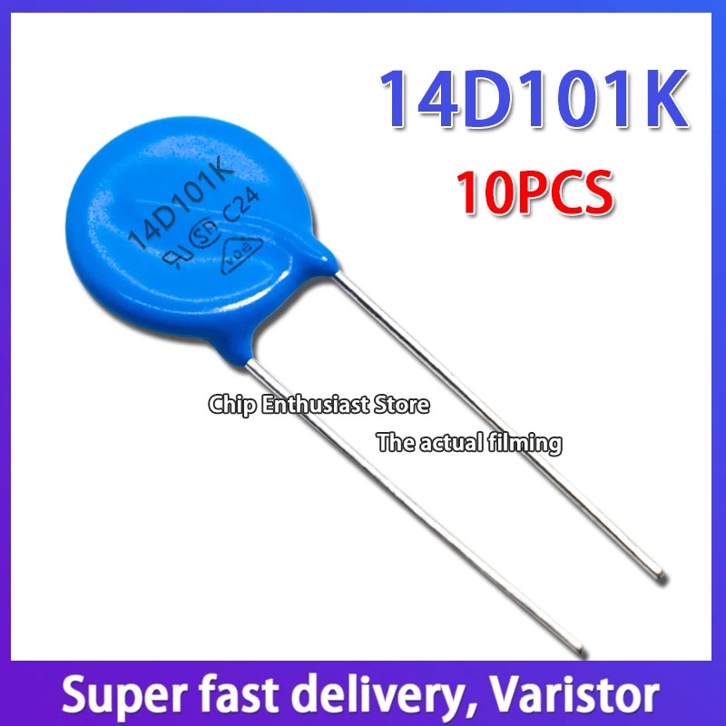 

10PCS Varistor 14D101K 101KD14 In Line Varistor Diameter 14MM DIP-2 100V