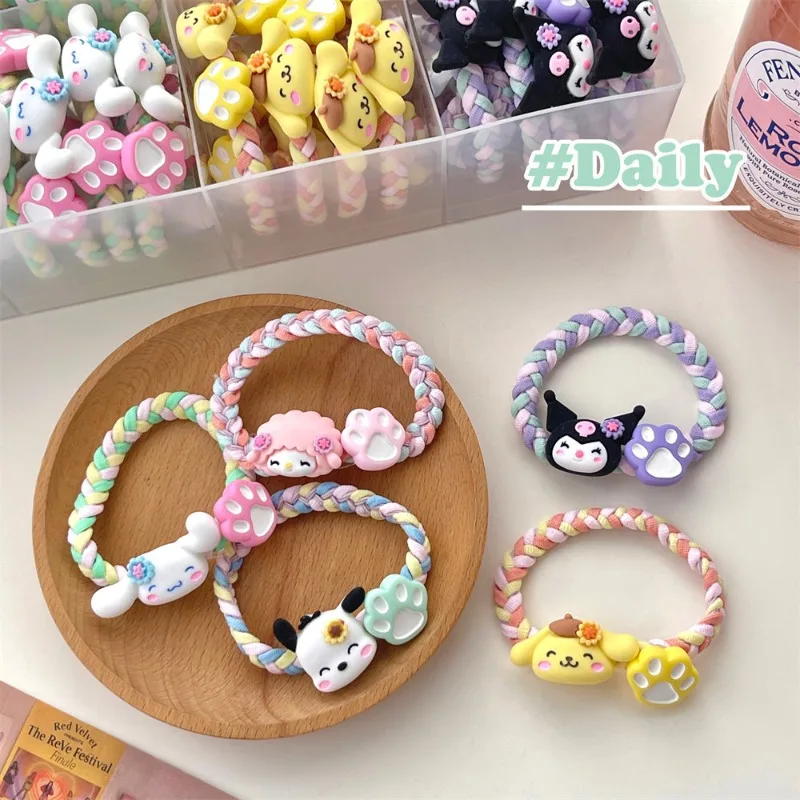 

Sanrio Hello Kitty Cinnamoroll Kuromi Hair Rope Headgear Hair Accessories Hair Ring Cartoon Kawaii Cute Creativity Girl Gift