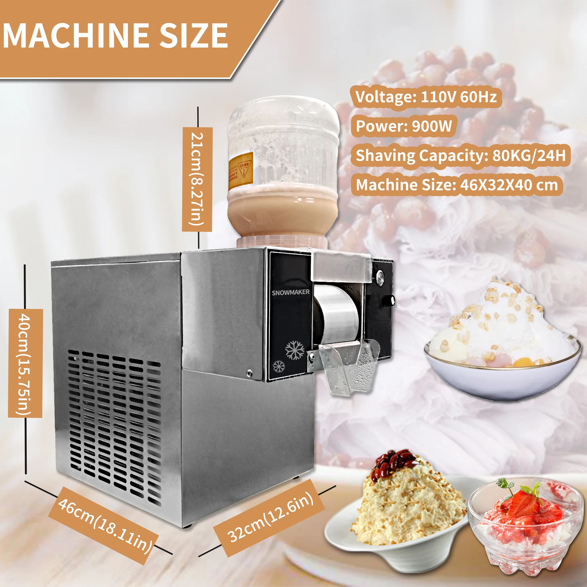 Mvckyi Automatic Snowflake Ice Maker Korea Bingsu Machine Water Cooling Ice Crusher Snow Ice Shaver Ice Shaving Machine 3