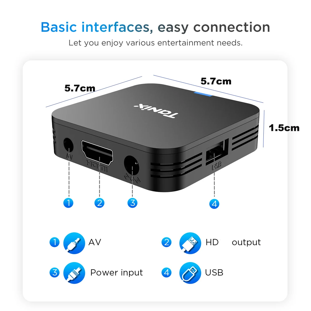 Tanix-Dispositivo de TV inteligente TX1, decodificador con Android 10, WIFI 2,4G, 4K, HDR, 3D, 8GB, 16GB, Allwinner H313, cuatro núcleos, reproductor multimedia Global