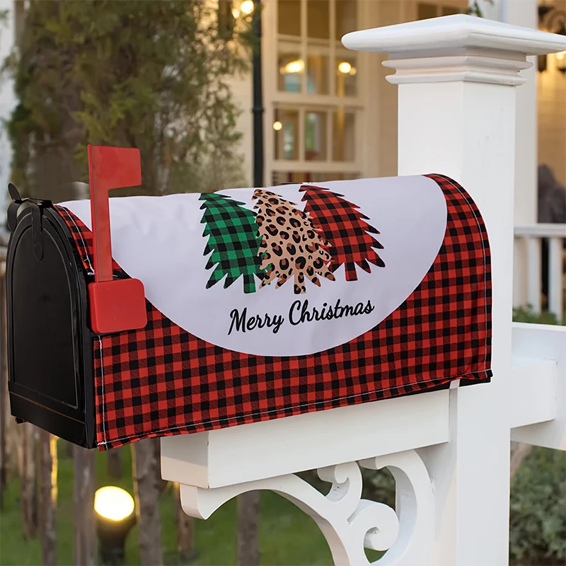 Merry Christmas Mailbox Cover Magnetic Standard Winter Snowflake Decorative Christmas Large Mailbox Wraps Post Letter Box