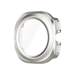 Enhanced Glass+ Protective Case with Anti-Scratch Screen Protector for Watch Ultra 47mm (Starlight)