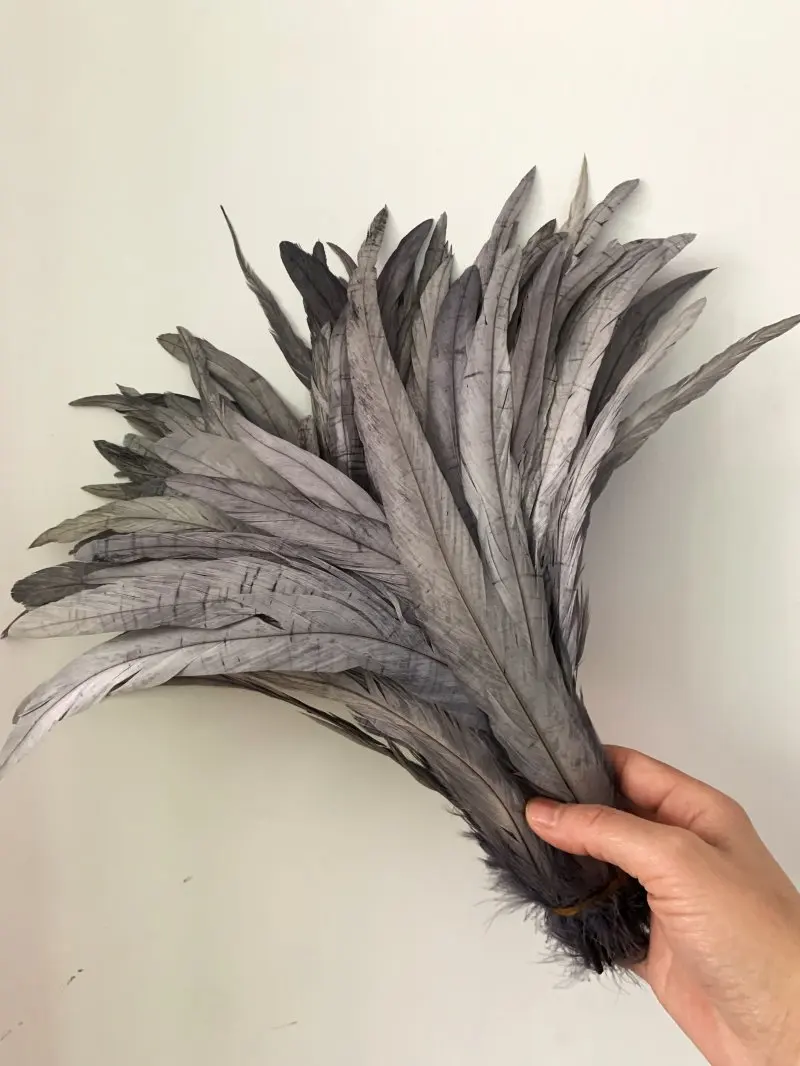 

30-35cm Rooster tail feather Grey Colors DIY feather clothing jewelry accessories wedding Party supplies performance necessary