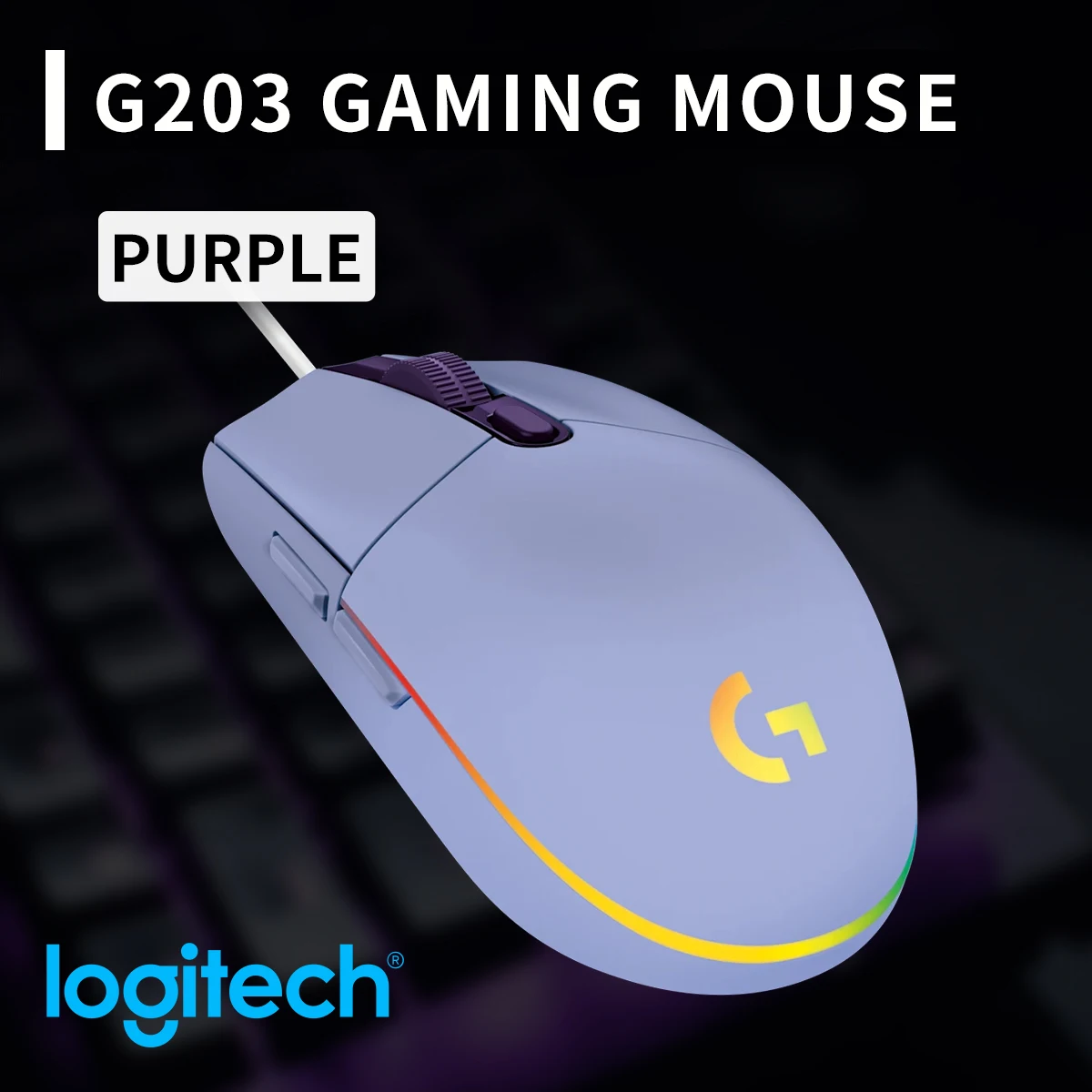 Logitech G203 Gaming Mouse RGB Light Effect Durable