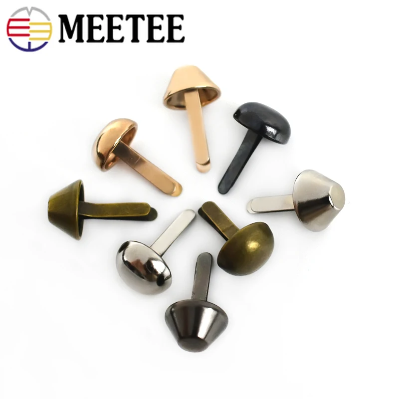 Meetee 100pcs 10/12/15mm Metal Buckle Two-legged Nails Rivet Handbag DIY Leather Luggage Alloy Button Hardware Accessories BF203 | Дом и сад
