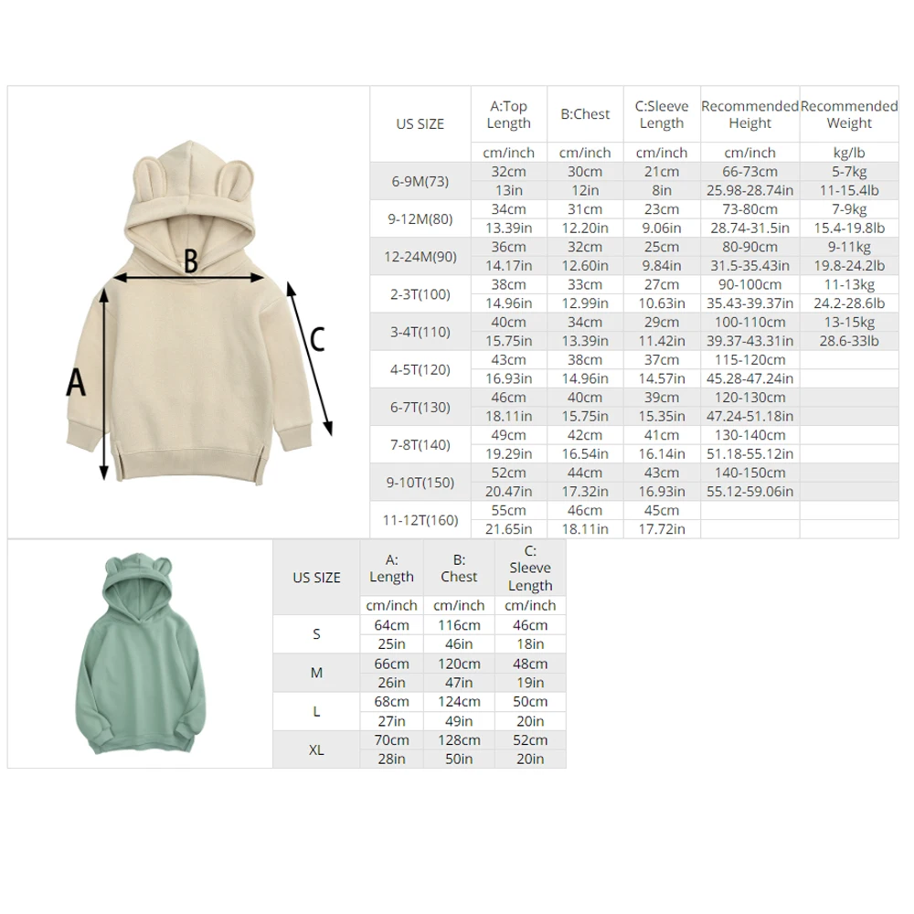 2025 Custom Family Match Mom Kids Bear Hooded Sweatshirt Fleece Spring Warm Clothes Baby Boys Girls Thick Personalized Tracksuit 6