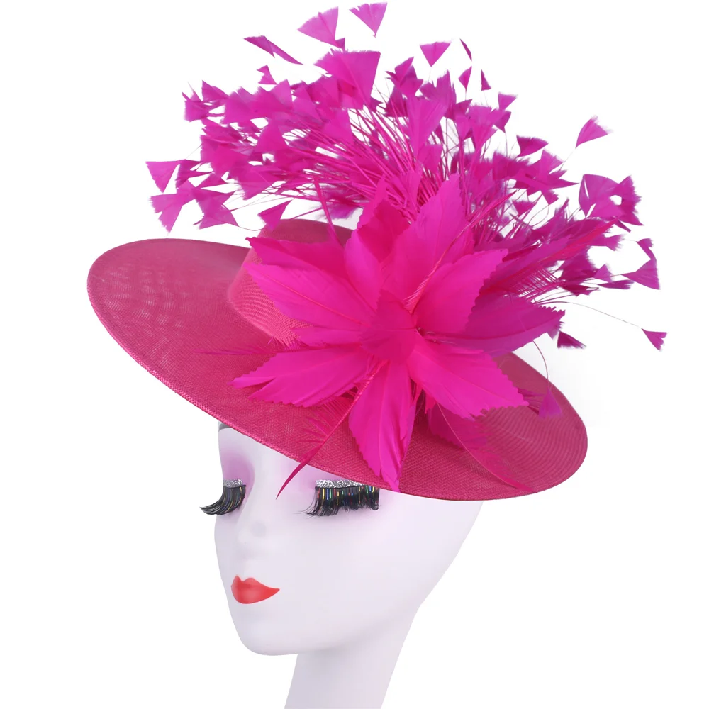 Fashion Feather Wedding Fascinator Women Formal Event Derby Headpiece Ladies Eleagnt Mariage Millinery Cap Fascinator Headpiece - 4