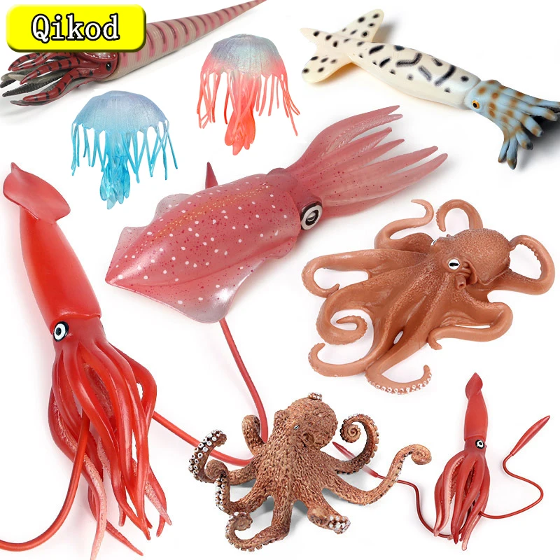 Realistic Ocean Animal Model Figure Kids Educational Toy Squid 