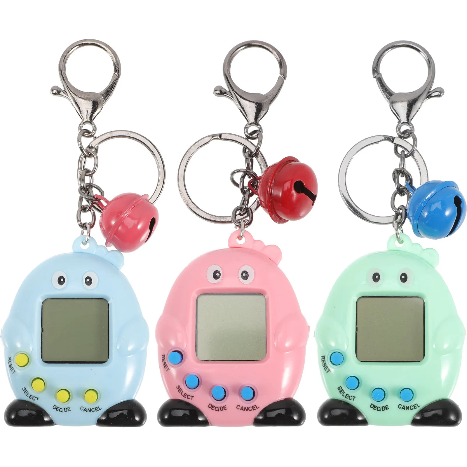 애완동물을 위한 3Pcs 가상 미니 휴대용 게임 재미있는 휴대용 열쇠고리 장식 교육용 놀이 시간
