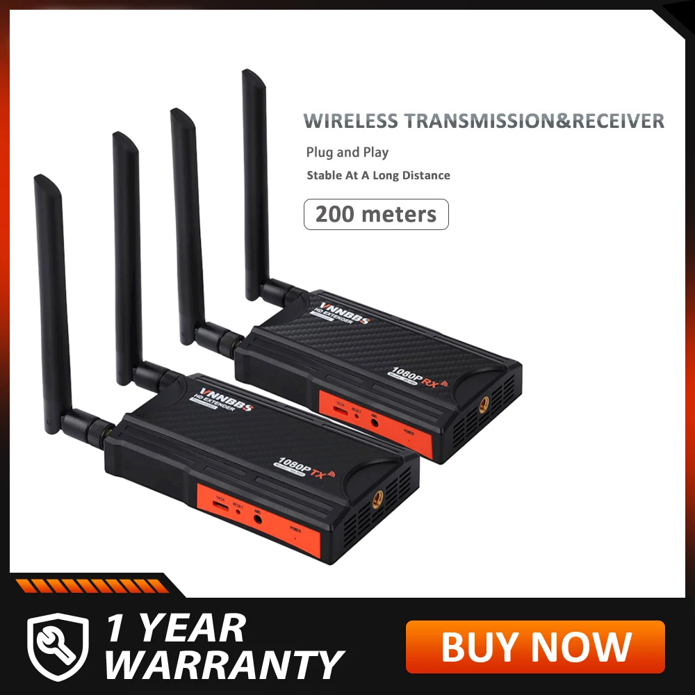Transmissor de Vídeo Hdmi sem Fio e Kit Receptor 1080p Screen Share 250m Câmera Stb Ps4 pc para tv