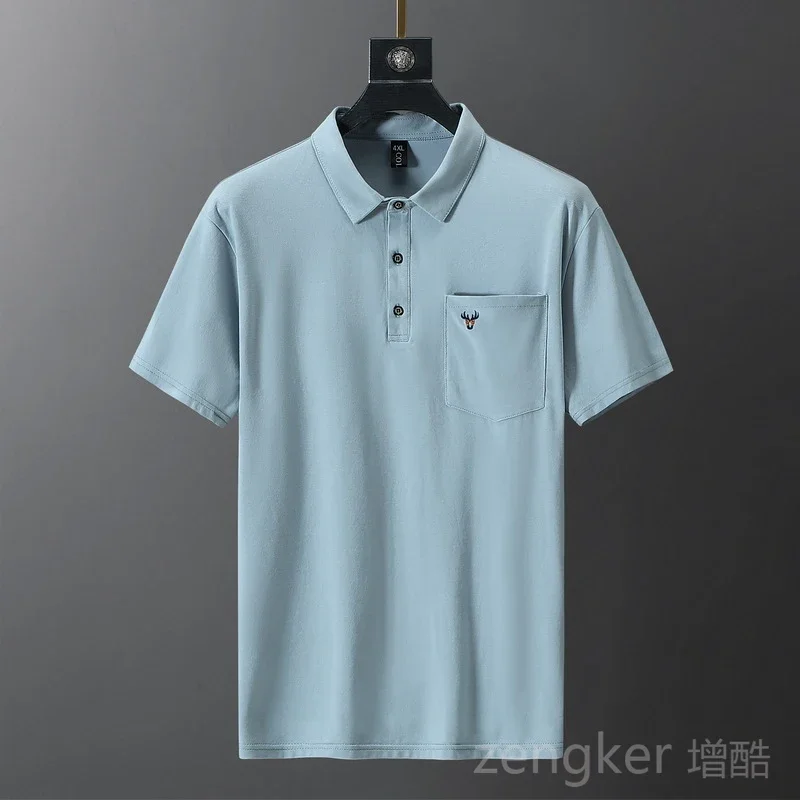 남성용 코튼 폴로 셔츠, 반팔 티셔츠, 대형 칼라, 오버사이즈, 블랙, 11XL, 10XL, 여름, 루즈 타이드 브랜드