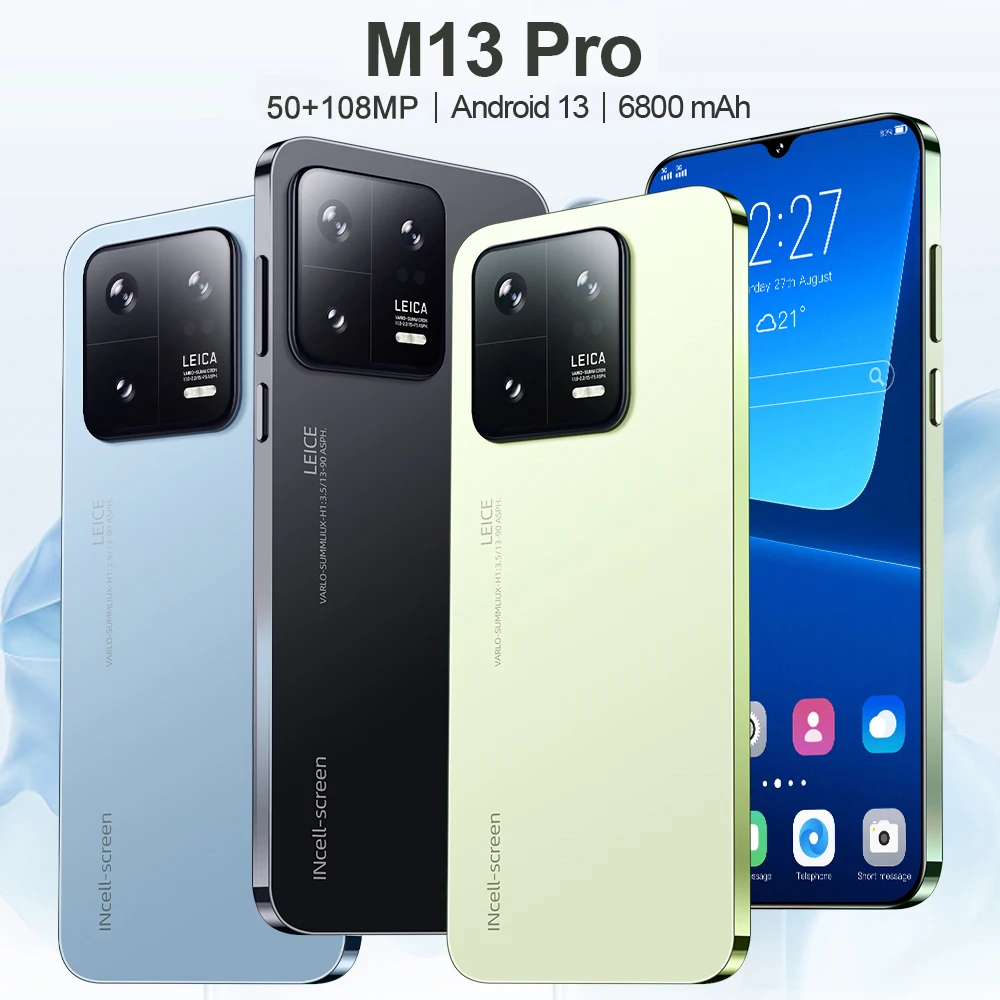 M13 Pro SmartPhone 7.0HD Screen 16G+1T 6800Mah Android13 Celulare Dual Sim Face Unlocked 5G Original Mobile Phone MI Global